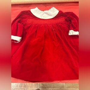 Nannette Red & White Holiday Baby Girl 18 month Dress Vintage Christmas Outfit